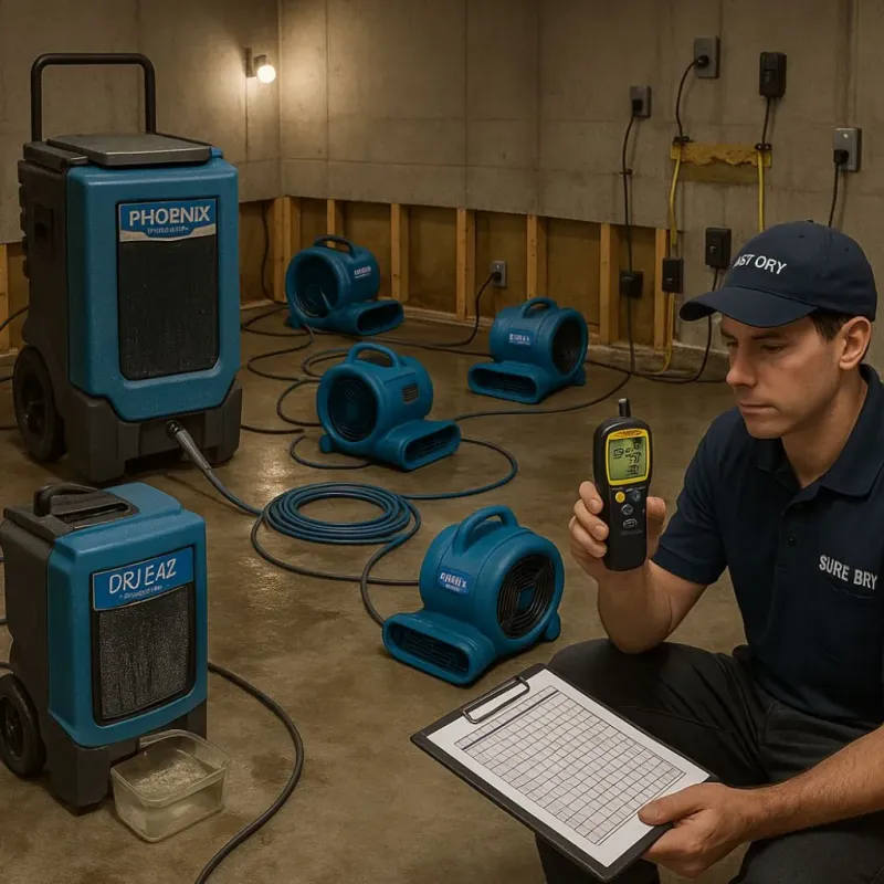 Structural Drying and Dehumidification process in Yale, OK